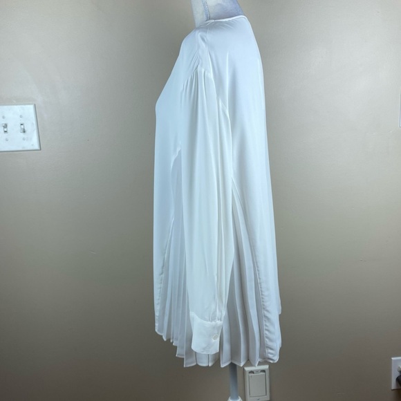 NWT. Zara White Blouse with Sides Pleats. Size M. - Picture 8 of 15
